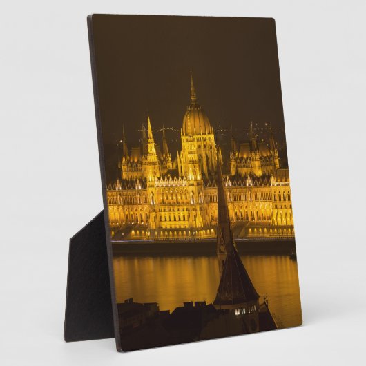 Hongaars parlement Boedapest 's nachts Fotoplaat (Zijkant)