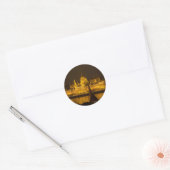 Hongaars parlement Boedapest 's nachts Ronde Sticker (Envelop)
