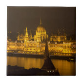 Hongaars parlement Boedapest 's nachts Tegeltje (Voorkant)