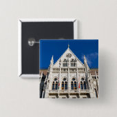 Hongaars parlement vierkante button 5,1 cm (Voorkant /achterkant)