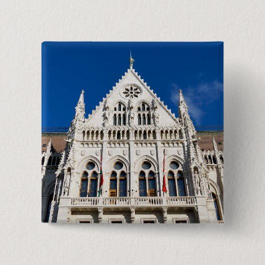 Hongaars parlement vierkante button 5,1 cm (Voorkant)