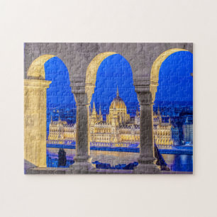 Hongaars Parlementsgebouw bij schemering Legpuzzel