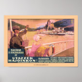 Hongaars Poster voor Donauveerboten (Voorkant)