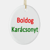 Hongaars prettig kerstfeest keramisch ornament (Rechts)