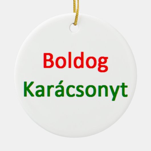 Hongaars prettig kerstfeest keramisch ornament (Voorkant)
