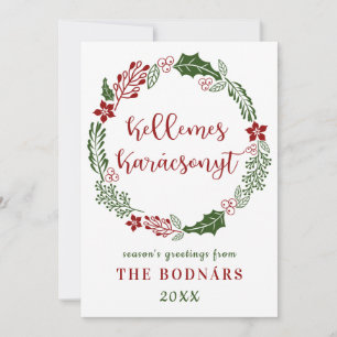 Hongaars Prettig kerstfeest, op maat Feestdagenkaart