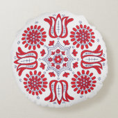 Hongaars Traditioneel Patroon Rond Kussen (Achterkant)