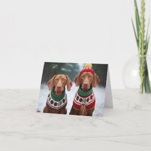 Hongaars Vizla Dogs Kerst Kaart