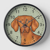 Hongaars Vizsla Cartoon Pointer Hondenkop Groen (Voorkant)