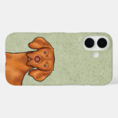 Hongaars Vizsla Cartoon Pointer Hondenkop Groen Case-Mate iPhone Case (Achterkant (horizontaal))