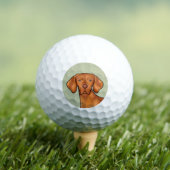 Hongaars Vizsla Cartoon Pointer Hondenkop Groen Golfballen (Insitu Shirt)