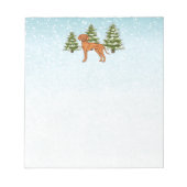 Hongaars Vizsla Dog In Sneeuwrijk Winterbos Schatt Notitieblok (Voorkant)