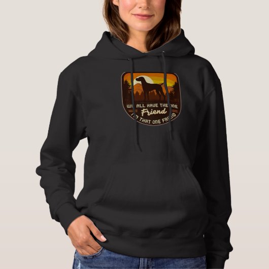 Hongaars Vizsla Dog Retro 2 Hoodie (Voorkant)