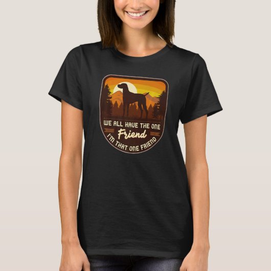 Hongaars Vizsla Dog Retro 2 T-shirt (Voorkant)