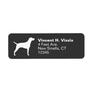 Hongaars Vizsla Dog Silhouette Return Address Etiket