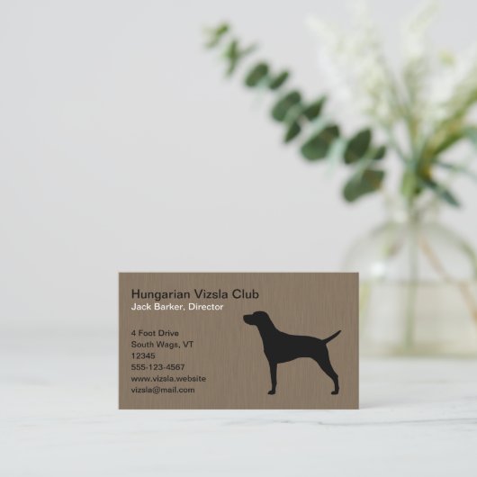 Hongaars Vizsla Dog Silhouette Visitekaartje (Staand voorkant)