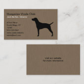 Hongaars Vizsla Dog Silhouette Visitekaartje (Voorkant / Achterkant)