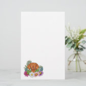 Hongaars Vizsla hoofd met kleurrijke zomerbloemen Briefpapier (Staand voorkant)