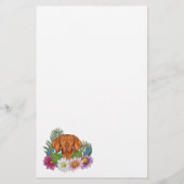 Hongaars Vizsla hoofd met kleurrijke zomerbloemen Briefpapier (Voorkant)