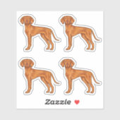 Hongaars Vizsla Pointer Dog Cartoon Illustratie Sticker (Vel)
