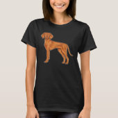 Hongaars Vizsla Pointer Dog Cartoon Illustratie T-shirt (Voorkant)