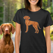 Hongaars Vizsla Pointer Dog Cartoon Illustratie T-shirt