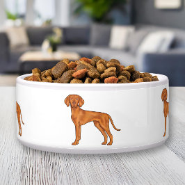 Hongaars Vizsla Pointer Dog Cartoon Illustratie Voerbakje