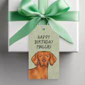 Hongaars Vizsla Pointer Hond Hoofd Tekst Naam Groe Cadeaulabel