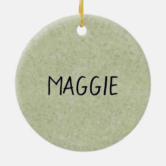 Hongaars Vizsla Pointer Hondenhoofd met naam Groen Keramisch Ornament (Achterkant)