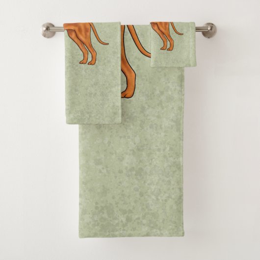 Hongaars Vizsla Schattige Cartoon Pointer Dog Gree Bad Handdoek (Insitu)