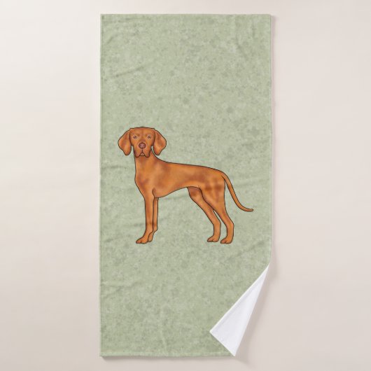 Hongaars Vizsla Schattige Cartoon Pointer Dog Gree Bad Handdoek (Badhanddoek)