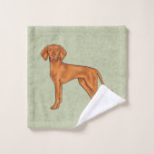 Hongaars Vizsla Schattige Cartoon Pointer Dog Gree Bad Handdoek (Wasdoekje)
