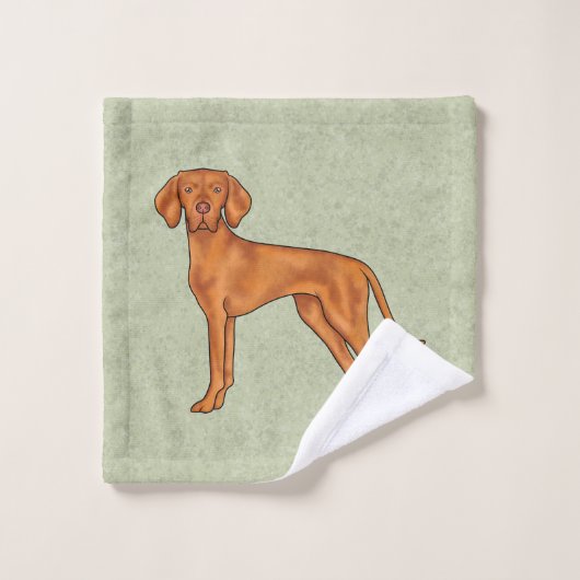Hongaars Vizsla Schattige Cartoon Pointer Dog Gree Bad Handdoek (Wasdoekje)
