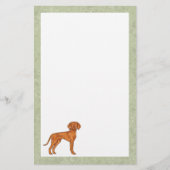 Hongaars Vizsla Schattige Cartoon Pointer Dog Gree Briefpapier (Voorkant)