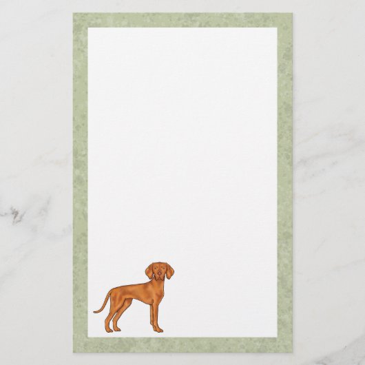 Hongaars Vizsla Schattige Cartoon Pointer Dog Gree Briefpapier (Voorkant)