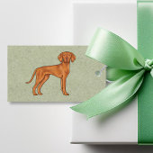 Hongaars Vizsla Schattige Cartoon Pointer Dog Gree Cadeaulabel
