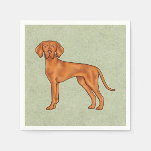 Hongaars Vizsla Schattige Cartoon Pointer Dog Gree Servet