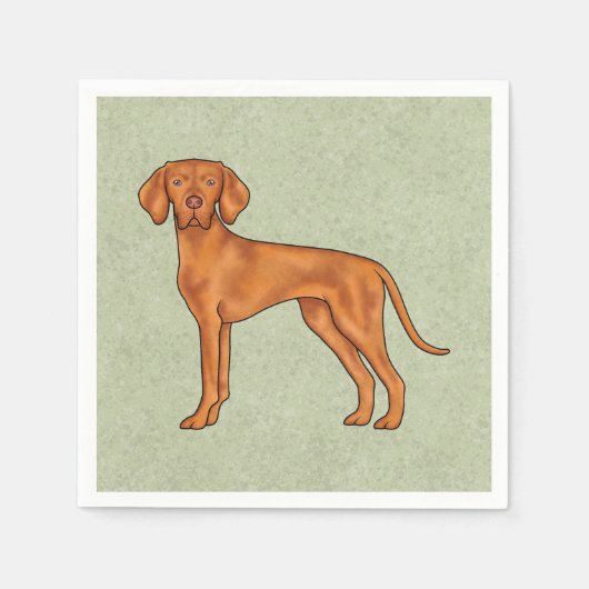 Hongaars Vizsla Schattige Cartoon Pointer Dog Gree Servet (Voorkant)