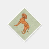 Hongaars Vizsla Schattige Cartoon Pointer Dog Gree Servet (Hoek)
