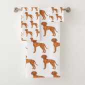 Hongaars Vizsla Schattige Cartoon Pointer Hondenpa Bad Handdoek (Insitu)