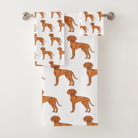 Hongaars Vizsla Schattige Cartoon Pointer Hondenpa Bad Handdoek (Insitu)