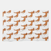 Hongaars Vizsla Schattige Cartoon Pointer Hondenpa Theedoek (Horizontaal)