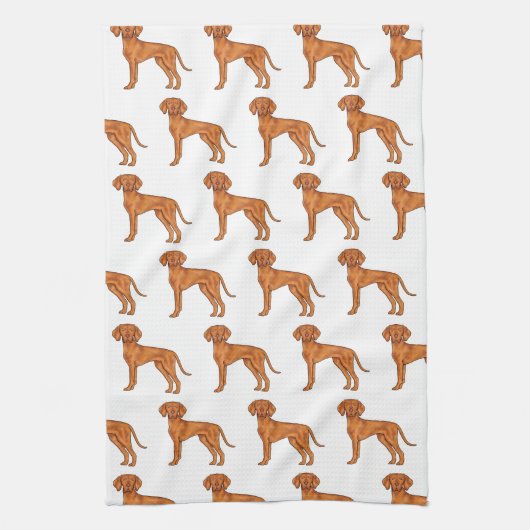 Hongaars Vizsla Schattige Cartoon Pointer Hondenpa Theedoek (Verticaal)