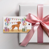 Hongaars Vizsla Schattige hondenpastel Happy Birth Cadeaulabel