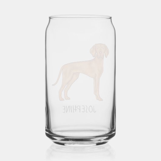 Hongaars Vizsla Schattige Pointer Dog met aangepas Blikvorm Glas (Achterkant)
