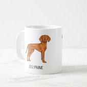 Hongaars Vizsla Schattige Pointer Dog met aangepas Koffiemok (Voorkant links)