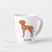 Hongaars Vizsla Schattige Pointer Dog met aangepas Latte Mok (Rechterhoek)