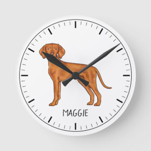 Hongaars Vizsla Schattige Pointer Dog met aangepas Ronde Klok