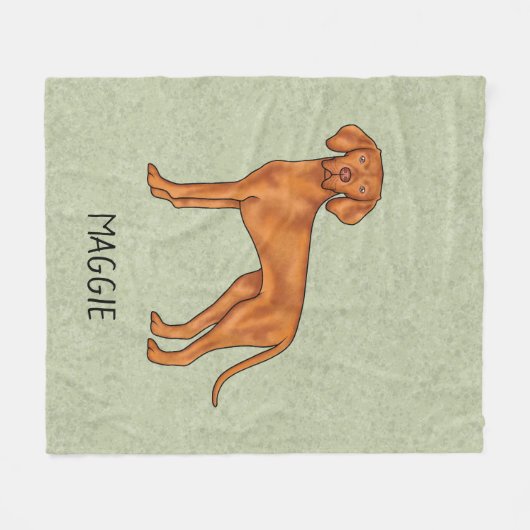 Hongaars Vizsla Schattige Pointer Dog met Naam Gro Fleece Deken (Voorkant (Horizontaal))