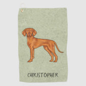 Hongaars Vizsla Schattige Pointer Dog met Naam Gro Golfhanddoek (Voorkant)